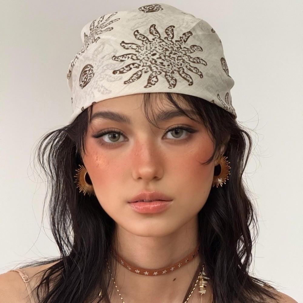 Headwear Flower Square Headscarf Y2K Hip Hop Print Hair Scarf Headband Soft Wrap Punk Bandana Ladies