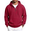 Herren Waffelstrick Kapuzenpullover Lockerer Schnitt Lässiges Sweatshirt