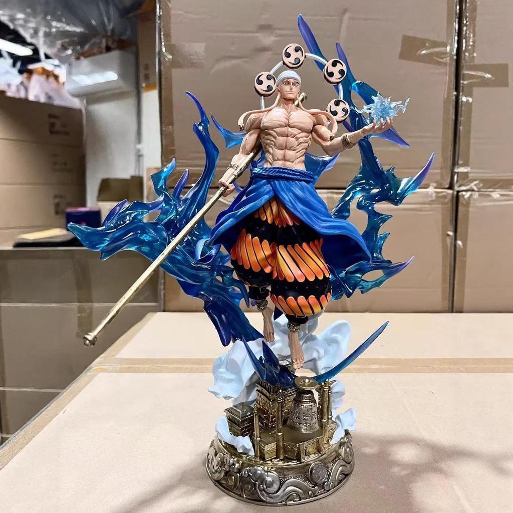Enel Generic Thunder God Light Up Double Sculpt Anime Action Figure Statue Desktop Decoration For Anime Fans For Kids Adults Children's Birthday Gift