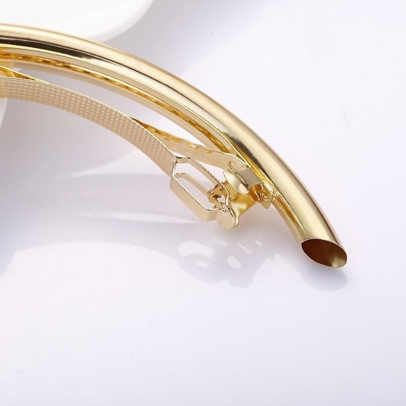 2 Teile/satz Frauen Haar Clips Mädchen Metall Gold/Silber Überzogene Plain ARC Rohr Große Hairgrip Haar Clips H