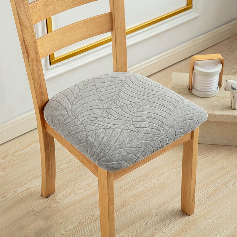1Pcs Waterproof Chair Seat Cover Stretch Jacquard Chair Cover Dining Room Removable Anti-dirty Without Backrest Chair Protector