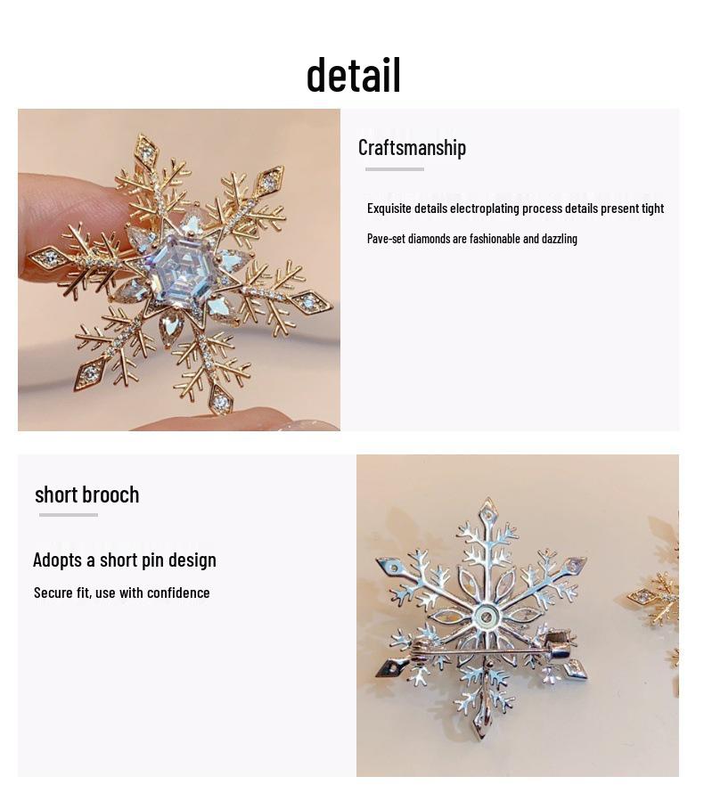 Elegant Rotating Snowflake Brooch: High-End Unisex Pin for Fashionable Sweater Decoration