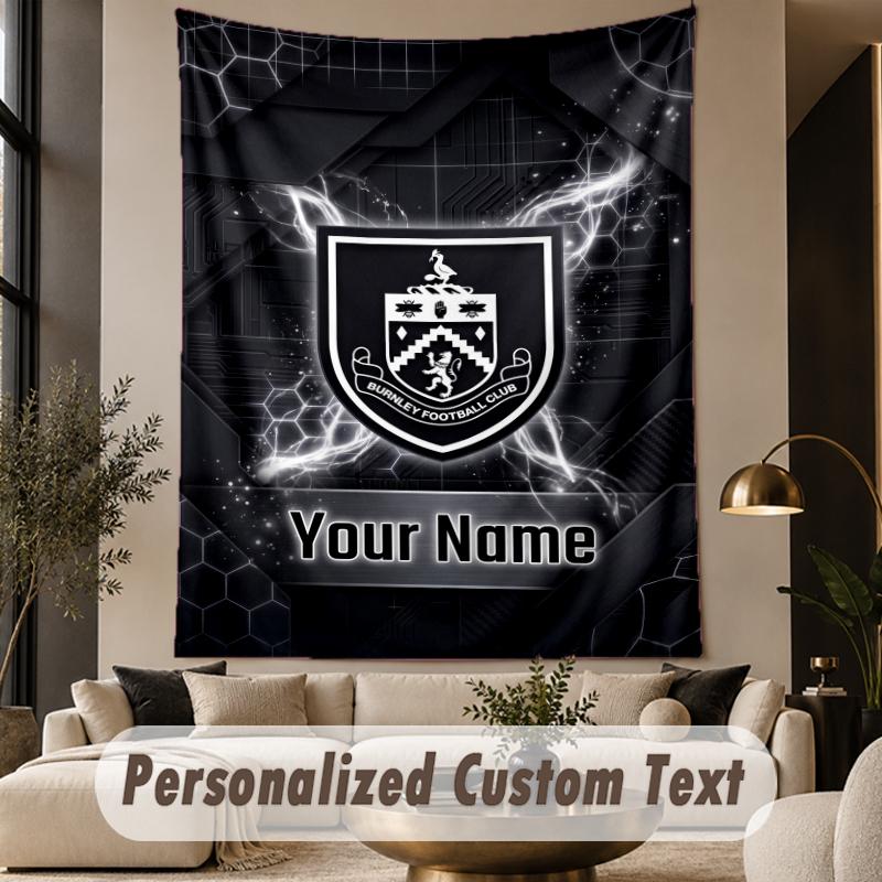Custom Text Tapestry Burnley Football Print Wall Tapestry Indoor Living Room Wall Decor