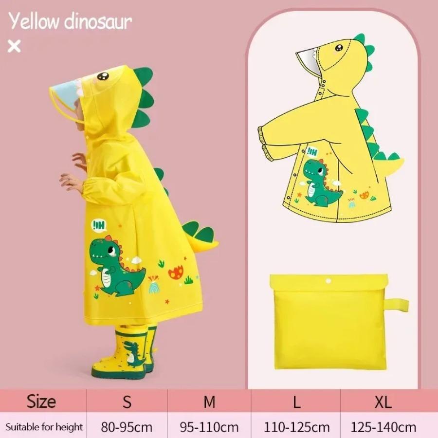 A Boy Girl Casual Cute Unicorn Print Waterproof Hooded Raincoat, Long Sleeve Zipper Hooded Poncho, Children's Raincoat Outdoor