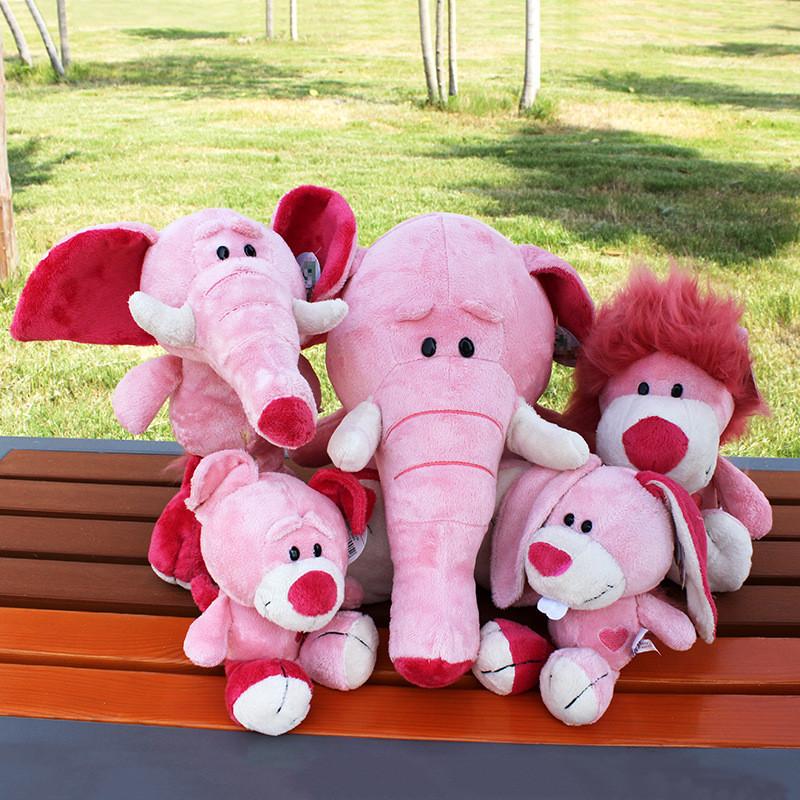 Figures Animal Plush Lion Elephant Rabbit With Pp Cotton Filling For Gift Kids