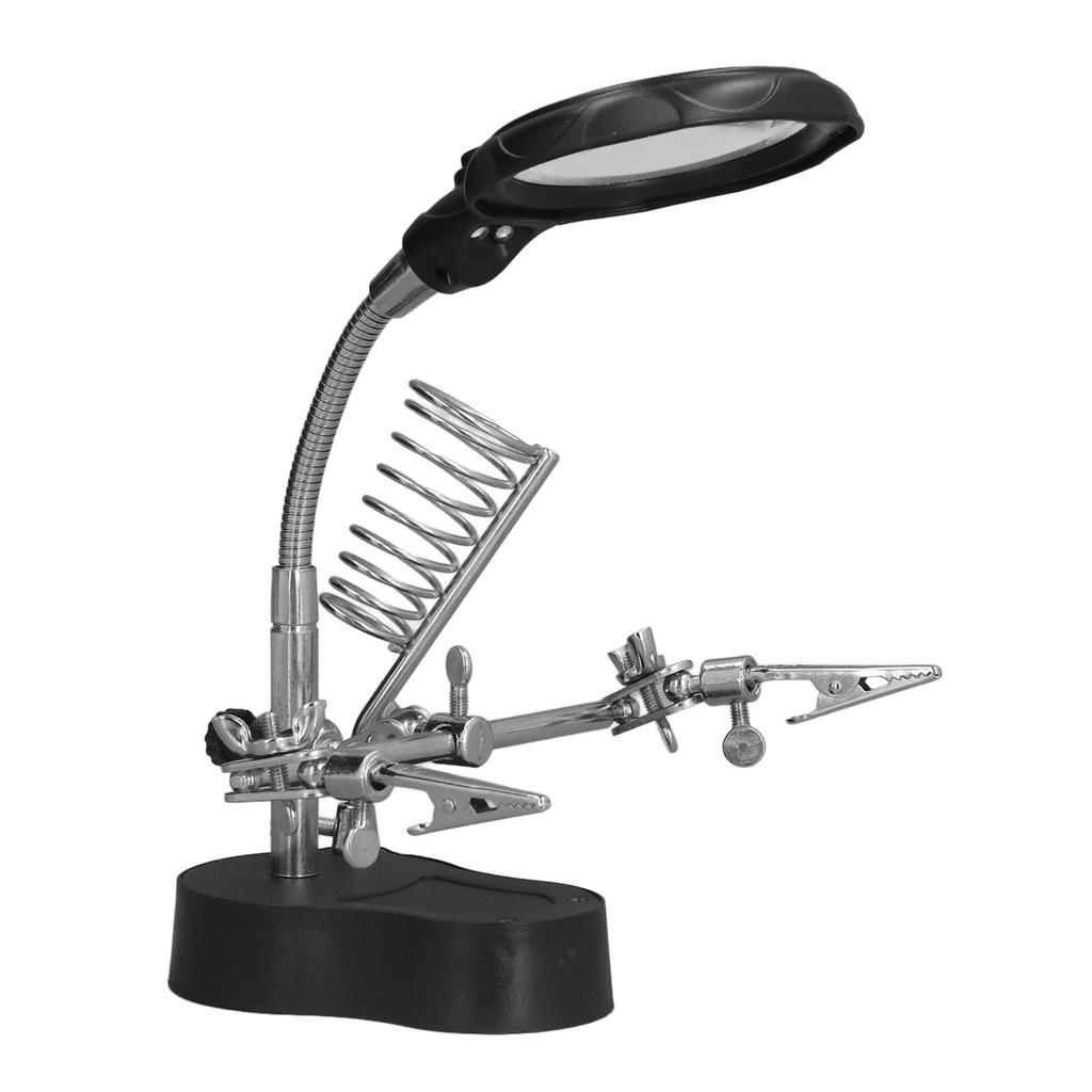 Soldering Station Magnifier Auxiliary Clip Stand Desktop Magnifying Glasses for Small Items Miniatures Projects