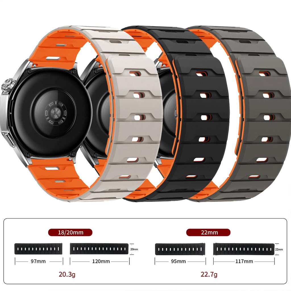 18mm 20mm 22mm Silicone Strap for Huawei Watch GT5/4 6pro For Garmin Forerunner Magnetic Band for Samsung Galaxy Watch 7 6 5 4