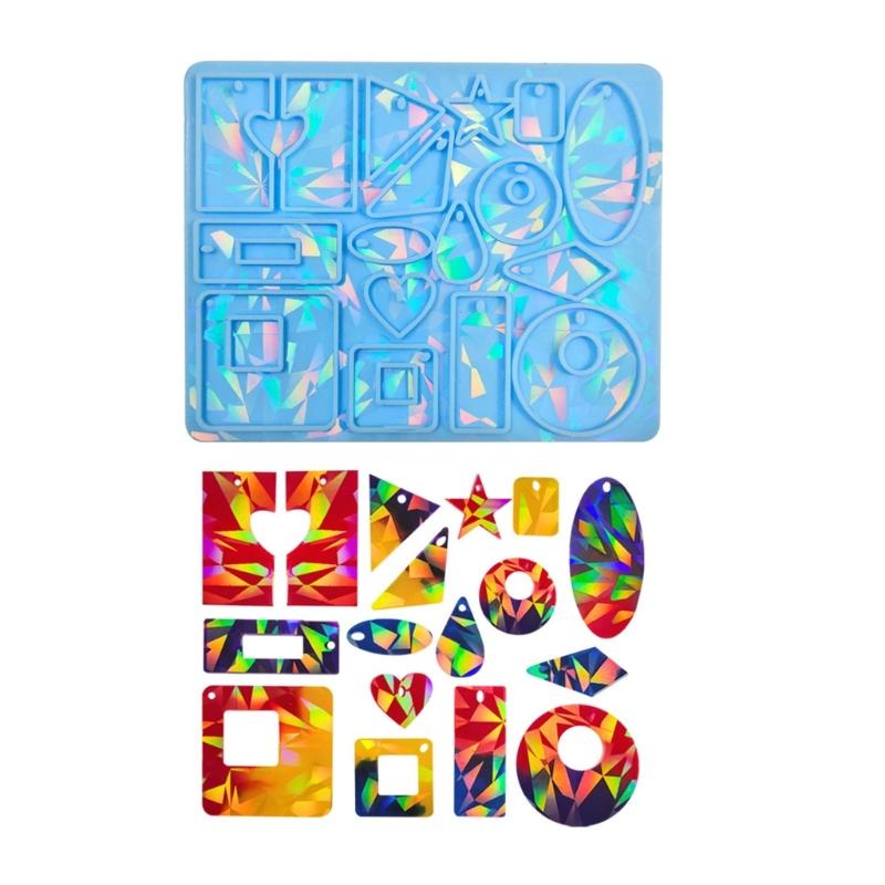 Irregular Geometric Silicone Mold Holographic Resin Mold DIY Keychain Jewelry Earring Pendant Tool Craft Making Supplies
