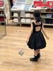 Summer 2025 Black Heart Tulle Cutout Dress with Sweetheart Neckline & Short Sleeves