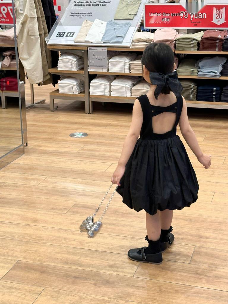 Summer 2025 Black Heart Tulle Cutout Dress with Sweetheart Neckline & Short Sleeves