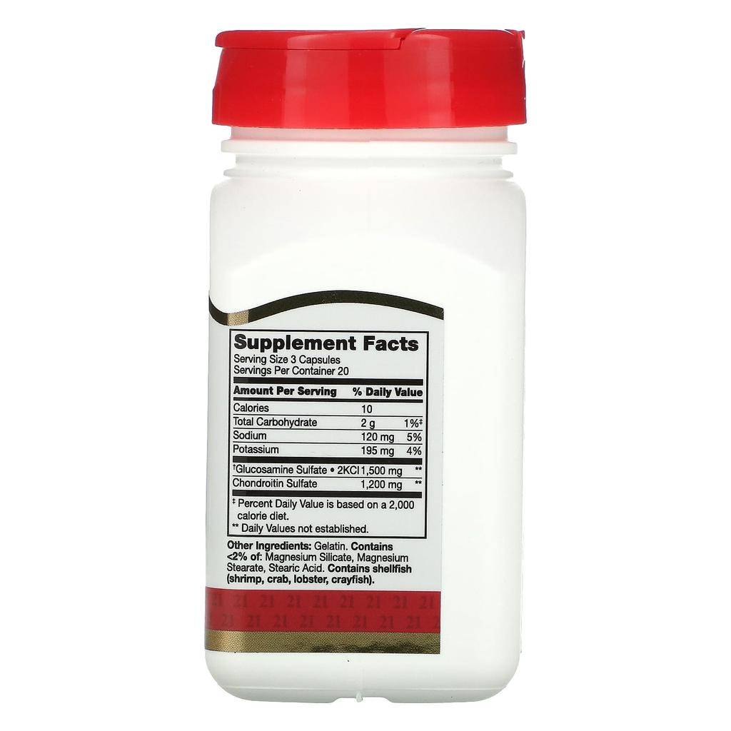 21st Century Glucosamine/Chondroitin, Double Strength, 1500Mg/1200Mg, 60 Easy-to-Swallow Capsules (500Mg/400Mg Per Capsule)