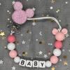 NEUER Individuell Personalisierter Name Schnullerkette Handgefertigte Buchenholz-Kette Silikon-Kronenhalter Schnuller Baby Zahnungsspielzeug Kauspielzeug Geschenk