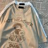 Think About Your Appearance American Retro Trendy Brand Printed Short Sleeved T-shirt Loose Oversized Short Tee Cotton Men Women