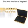 24Pcs Black Gold Dinnerware Set with Box Knives Fork Tea Spoon Cutlery Set Stainless Steel Silverware Tableware Kitchen Flatware