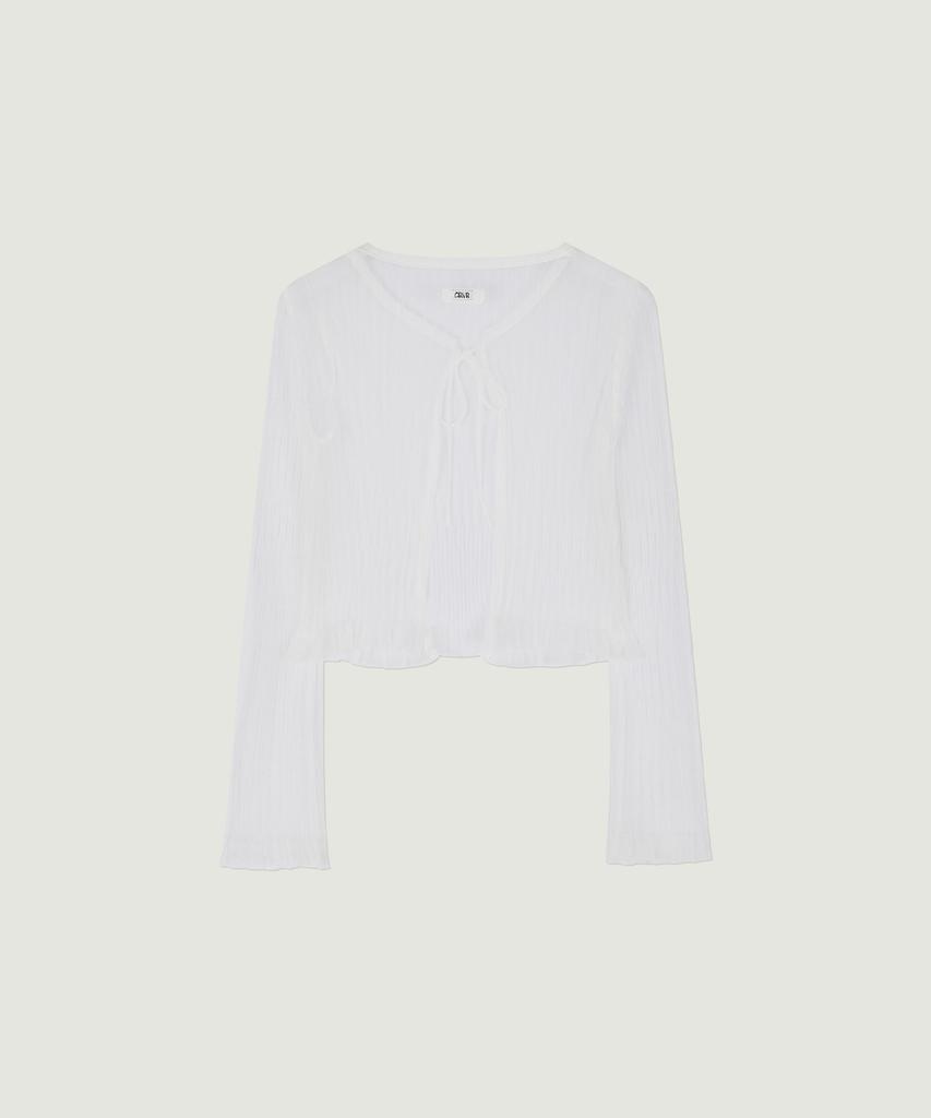 GROVE Dion Sheer Cardigan (White)