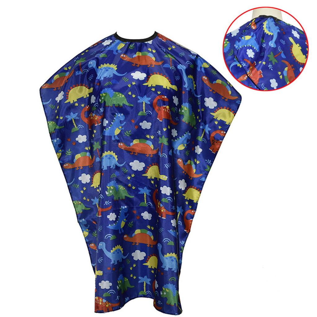 Kids Hair Cutting Cape Cute Patterns Waterproof Hair Dyeing Neck Shawl Wrap with Neck Duster Brush