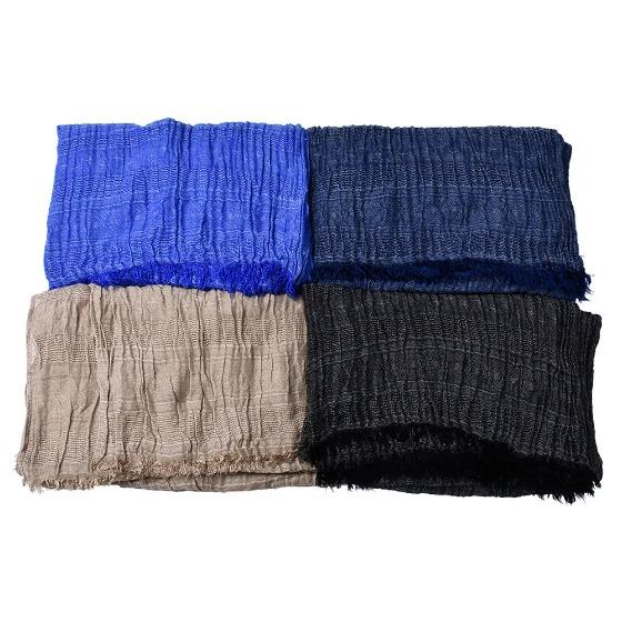 Luxury Band Scarf Men Solid Cotton Scarf Female & Male Shawl Wrap Jacquard Weave Long Scarfs with Tassels 175*80 Cm