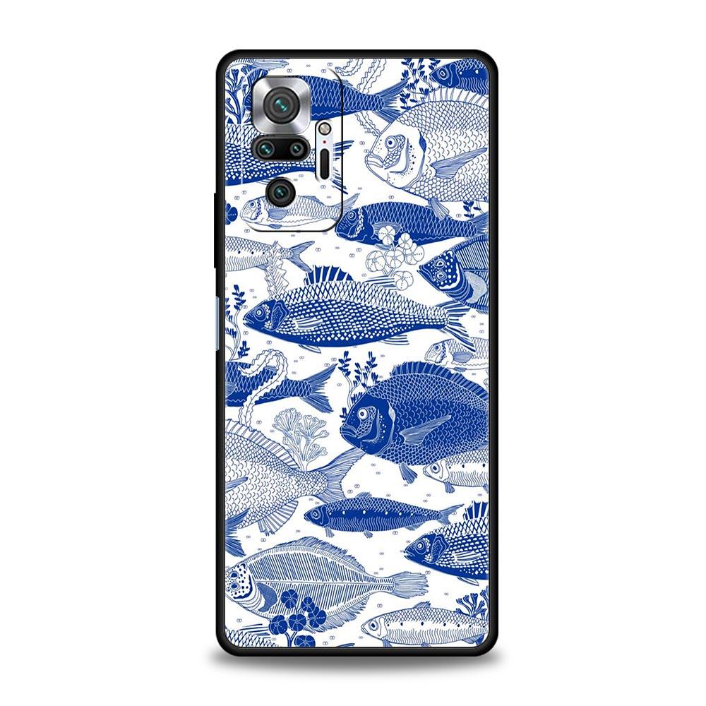 

Blue Ocean Fish Phone Case Cover for Redmi 14C 10C Note 15 14 13 12 10 11 K40 Pro Plus 5G Soft TPU Shockproof Shell Fundas Capas Note 11 Pro Plus