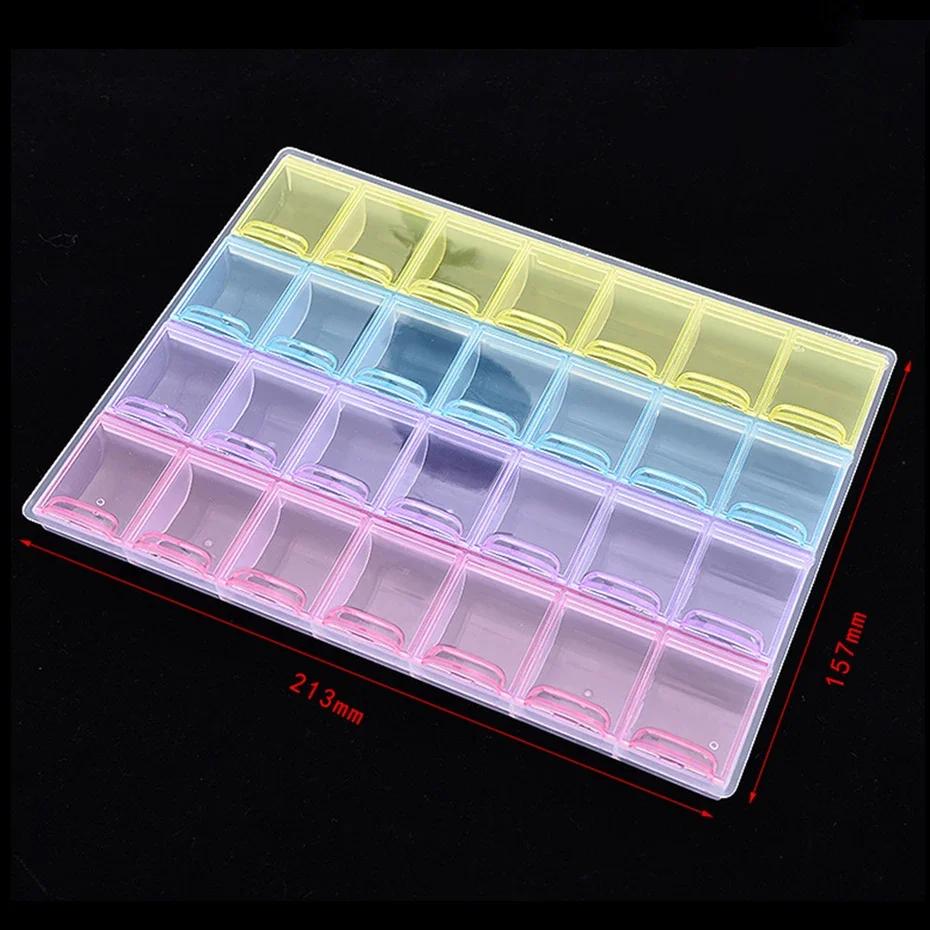 28 Grids 5D DIY Diamond Painting Tools and Accessories Storage Box Jewelry Rhinestones Container Organizer Case Home Storage 1PC