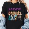 Womens Katseye Print Casual T Shirt Gothic Y2k Tshirt Women Korean Style Graphic Tee Tops Crew Neck Short Sleeve Tshirt Clothes