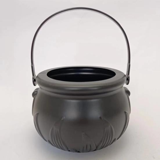 Halloween Candy Bucket Black Cauldron Holder Prop Bowl Halloween Decorations Party Bucket Trick or Treat Home Festive Decor