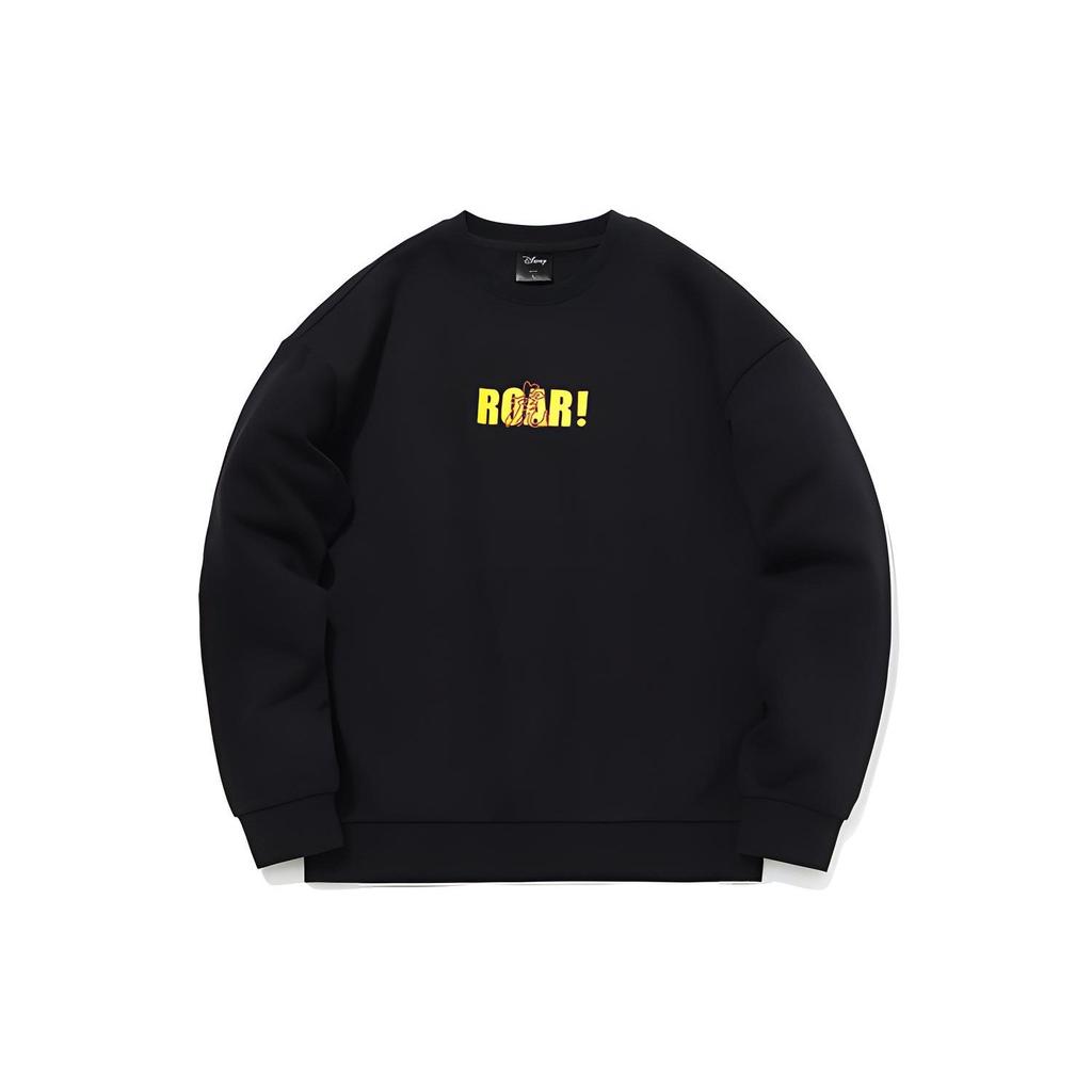 Li Ning X Disney Sweatshirts Unisex Black Crew Neck Moderate Regular AWDQB76-3