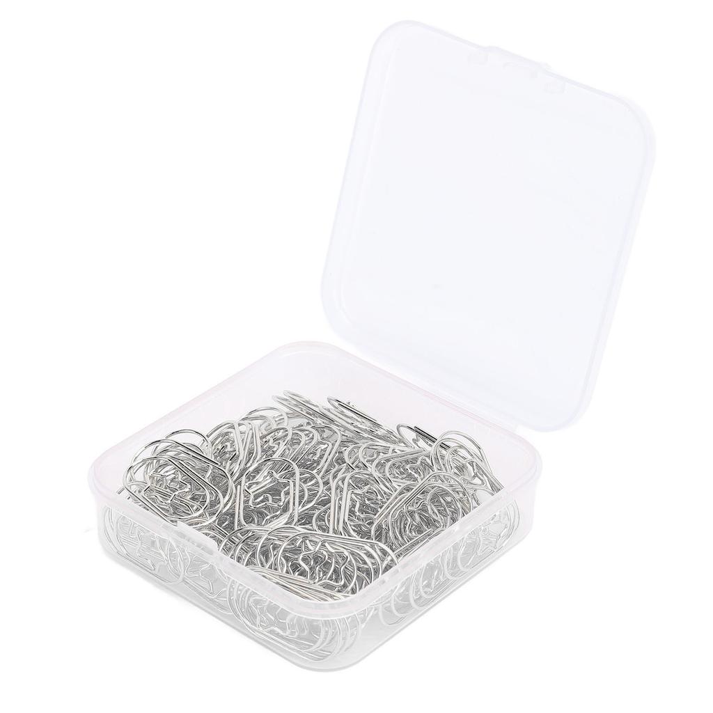 100 Pcs Star Shaped Paper Clips Cute Funny Stainless Steel Anti Slip Planner Clips for Albums Cards