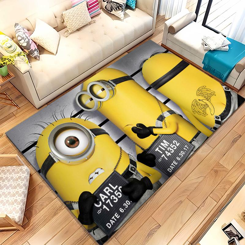 Cute Minions cartoon Living Room Non-Slip Area Rug Soft Carpet for Bedroom Kids Playroom Sofa,Home Decor Doormat Gift