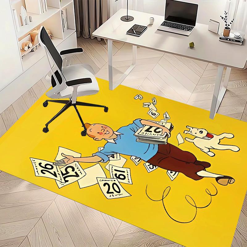 The Adventures of Tintin2 Printed Absorbent Washable Carpet, Non-Slip Bathroom Mats, Kitchen Rugs, Yoga Mat,Living Room Entrance, Camping Picnic Rugs