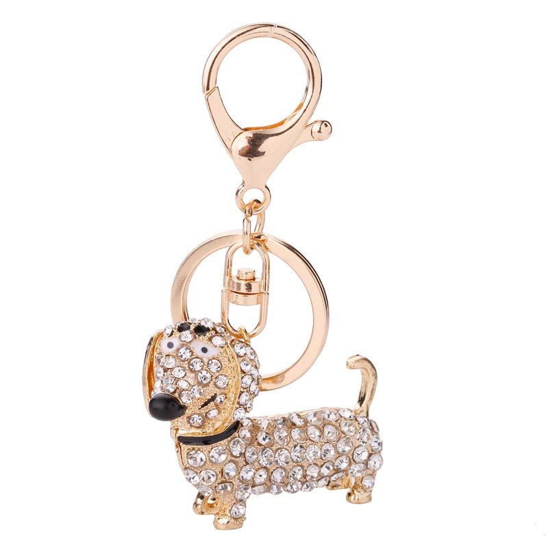 Elegant Rhinestone Dachshund Dog Key Chain Versatile Accessory For Everyday Use