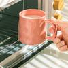 350ml Household Solid Ceramic Cup New Handle Cream Wind Office Coffee Cups High Aesthetic Underglaze Colour Green Creative Mug