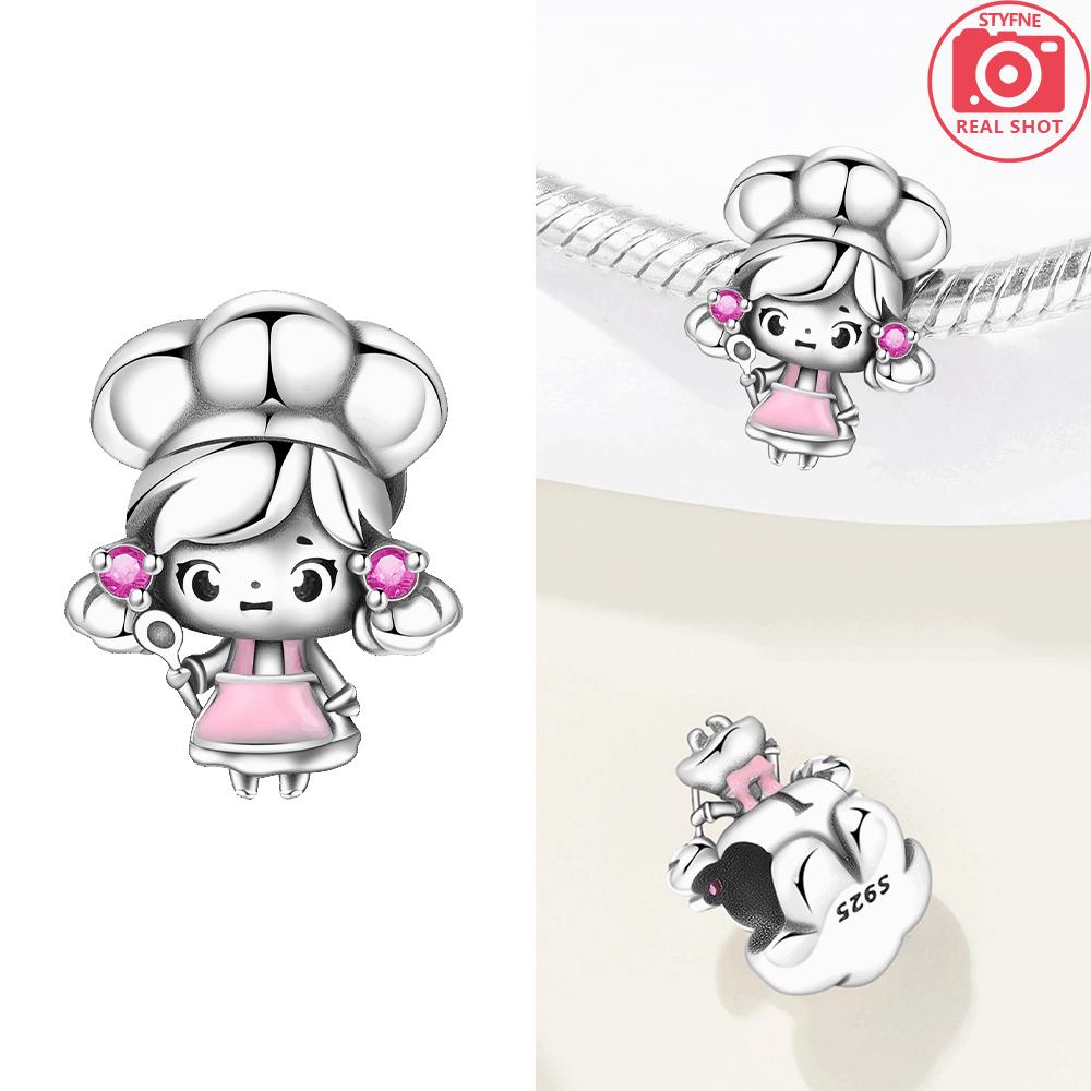 Exquisite Original Couple Boy Girl Symbols Bear Love Pink Heart Cat Charms Copper Beads Fit Bracelet Jewelry Gift Women Diy