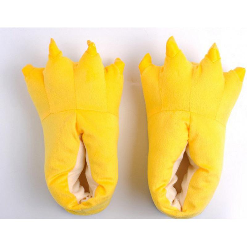 Superweiche Fleece-Tierpfoten-Hausschuhe für Damen & Herren - Gemütliche Baumwoll-Winterschuhe, Fersenbedeckt, Blau/Grün.