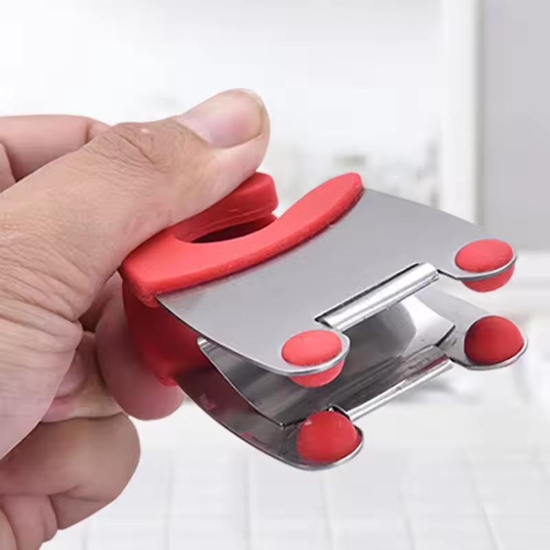 Klips na hrnec/Nerezový držák na hrnec pro odkládání lžíce Silikonový a proti opaření Úchyt Snadná pevná svorka na hrnec Kuchyňské doplňky Nástroje