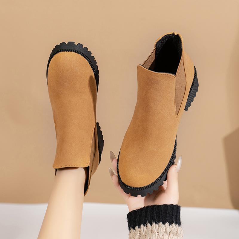 Women Slip On Outdoor Elegant Short Boots 2024 Autumn and Winter New Casual Waterproof Comfortable Boots Shoes for Women