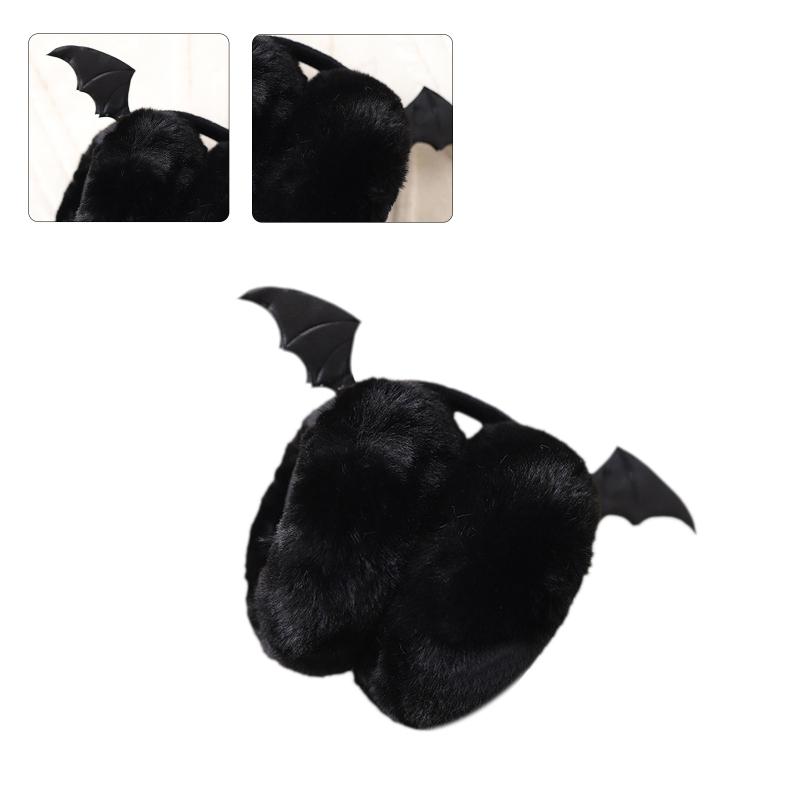 Girls Cartoon Demon Wings Shaped Steric Earmuff Warm Plush Winter Earwarmer Ear Protecting Supplies for Girlfriends