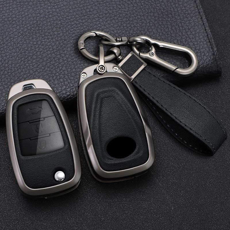Zinc Alloy Car Key Case 3 Button Flip Keychain Remote Control Fobs Protector Cover Jacket For Faw Besturn X80