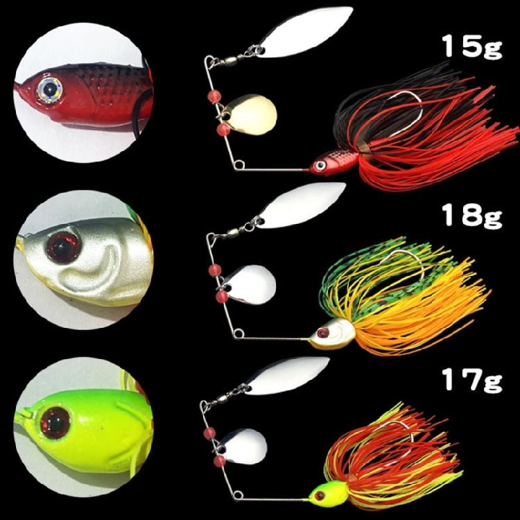 Double Willows Silicone Skirt Spinner Lures Baits Artificial Fishing Baits Swim Jigs  Baits for Freshwater Saltwater