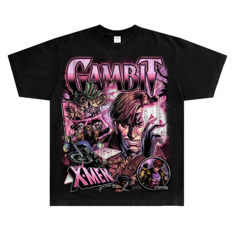 

Gambit XMen Oversized Cotton TShirt Retro Punk Harajuku Fashion Crew Neck Short Sleeve Top for Men and Women S