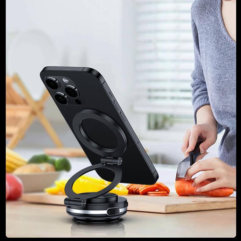 360° Rotating Car Phone Holder with Strong Magnetic Bracket and Automatic Folding
