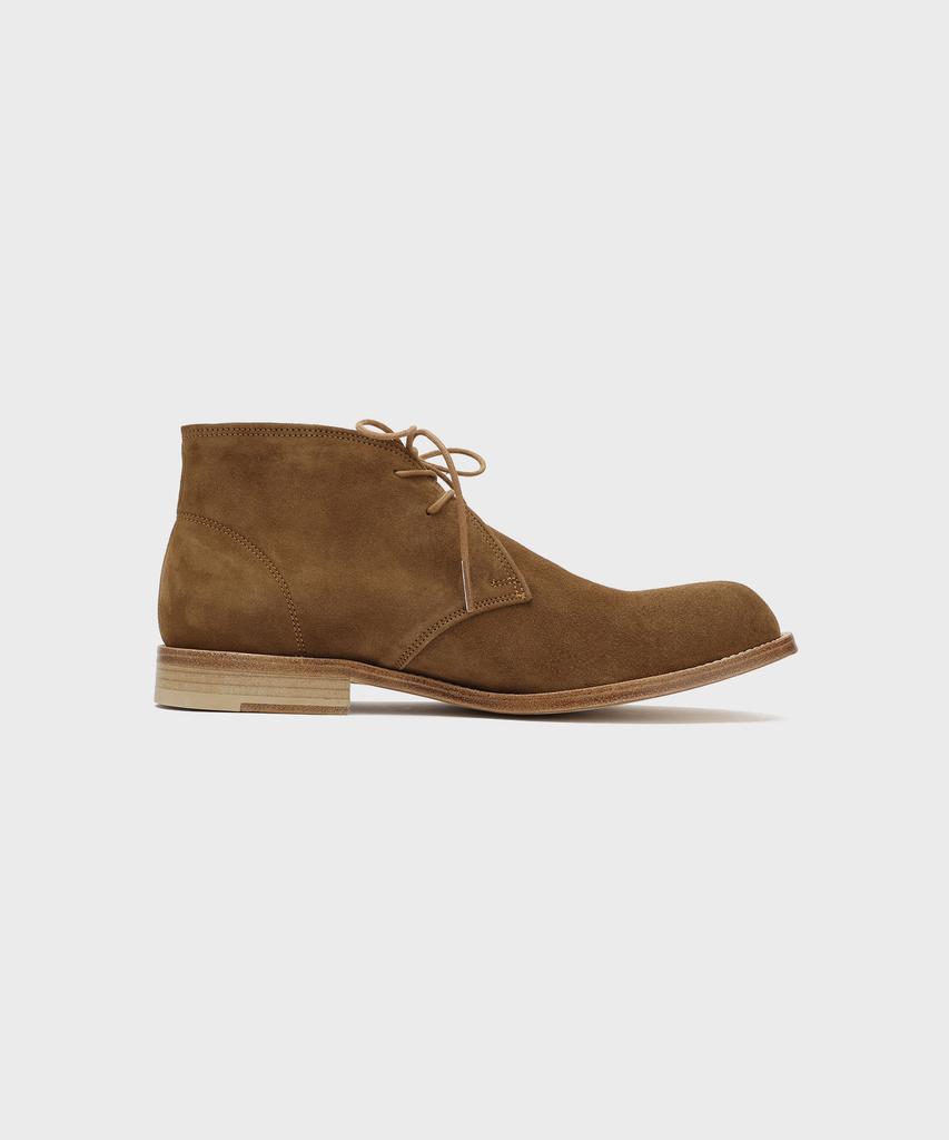Firenze Atelier [Red Sole] Ankle Line Solid Chukka Boots 2700 [Mid Brown Suede]