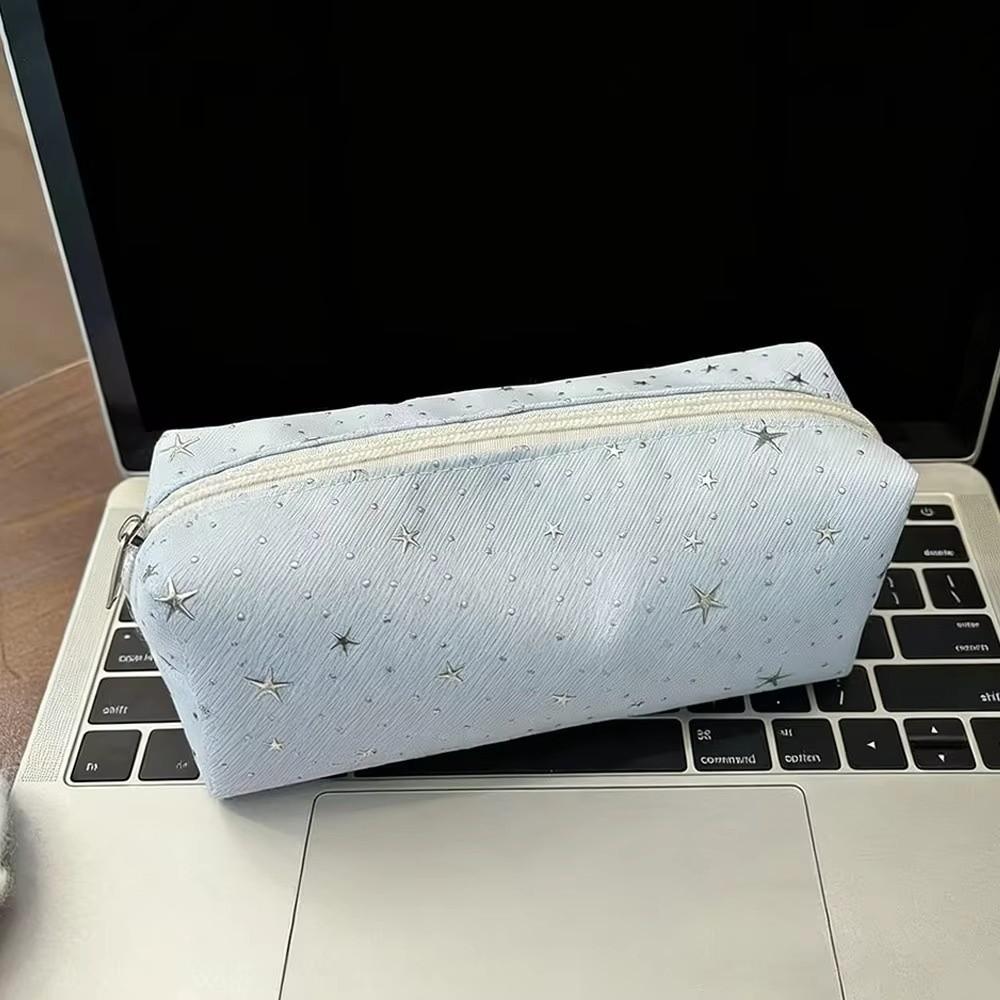 Polka Dot Design Pencil Pouch Canvas Stationery Bag Makeup Bag Pen Bag Student