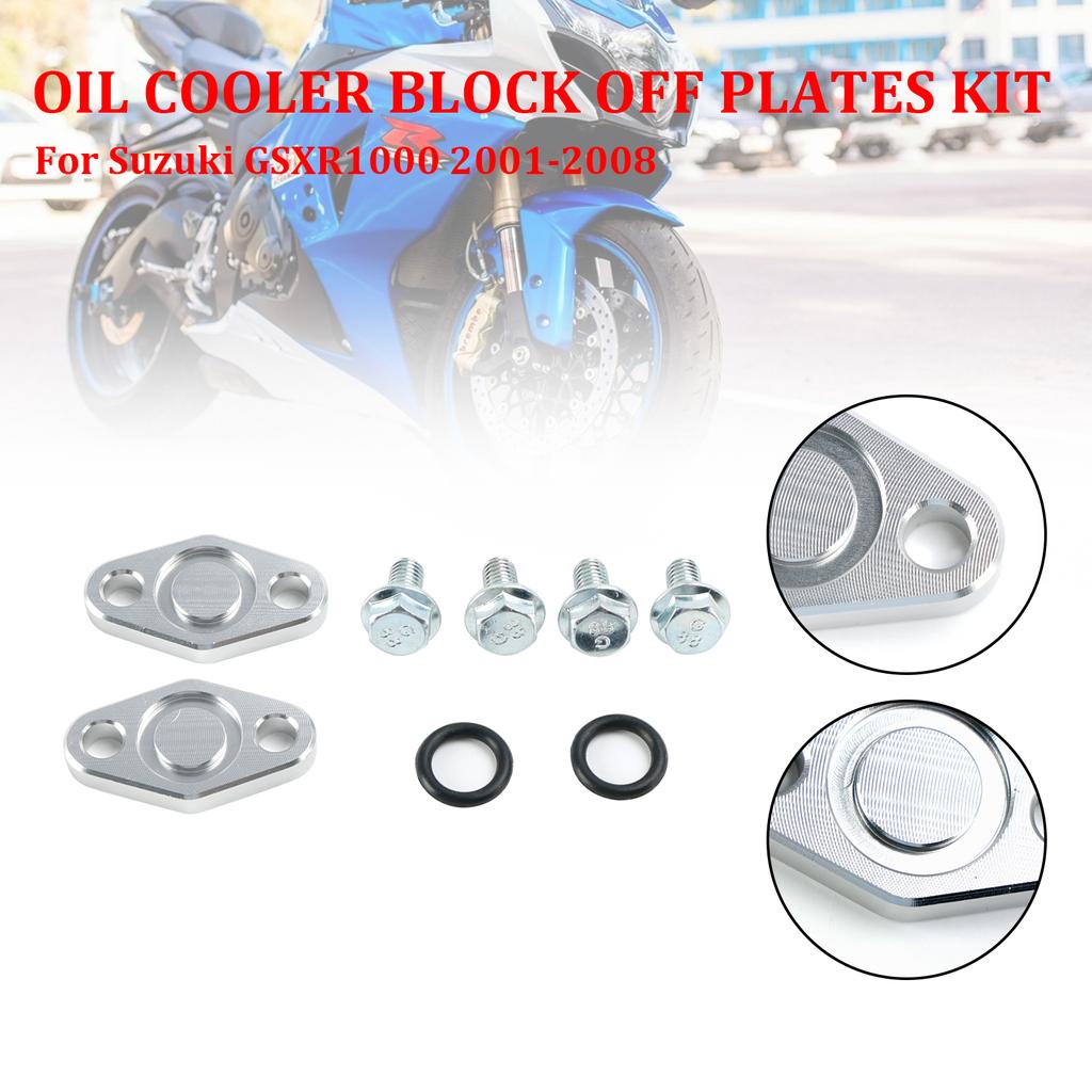 Oil Cooler Block Off Plates KIT For Suzuki GSXR1000 2001-2008