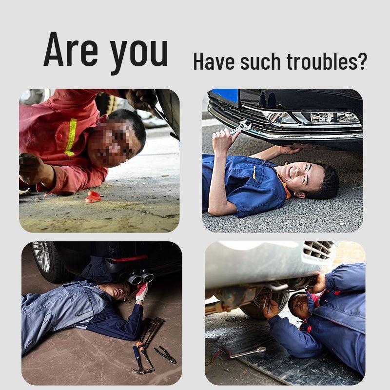 40-Inch Foldable Car Repair Lay-Down Board & Stool with Thickened Casters