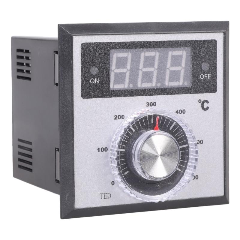 220V Knob 0-400 Degree Digital Thermostat Powered Temperature Controller Heat Resistance Thermostat For Baking