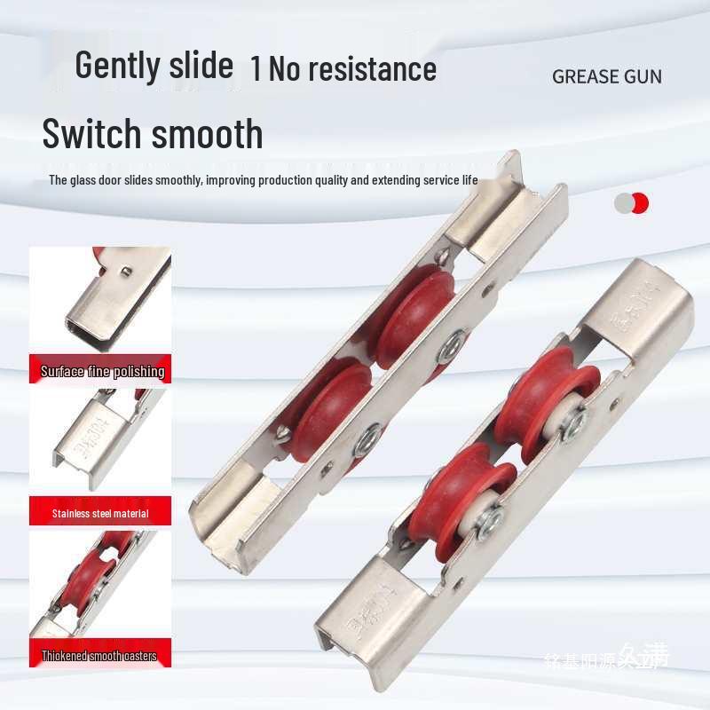 Frameless Sliding Glass Concave-Convex Roller Pulley for Balcony Windows and Doors.