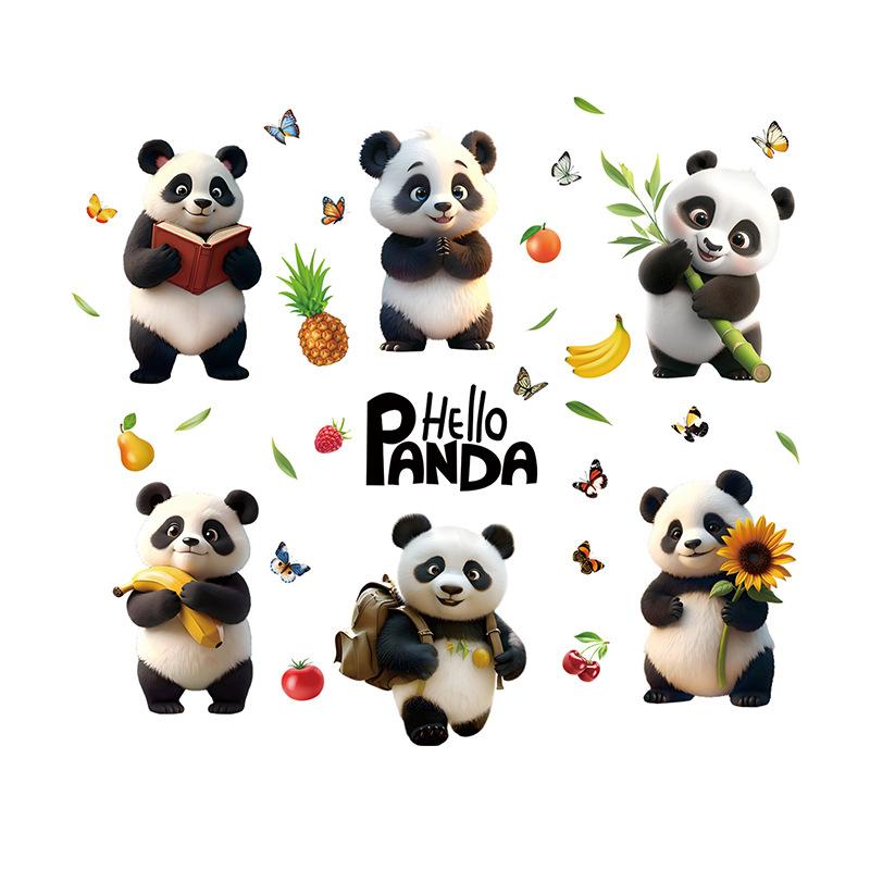 

Милые наклейки на стену в виде бамбука с пандой, самоклеящиеся, для детской спальни, детского сада, гостиной, украшения 40x60cm