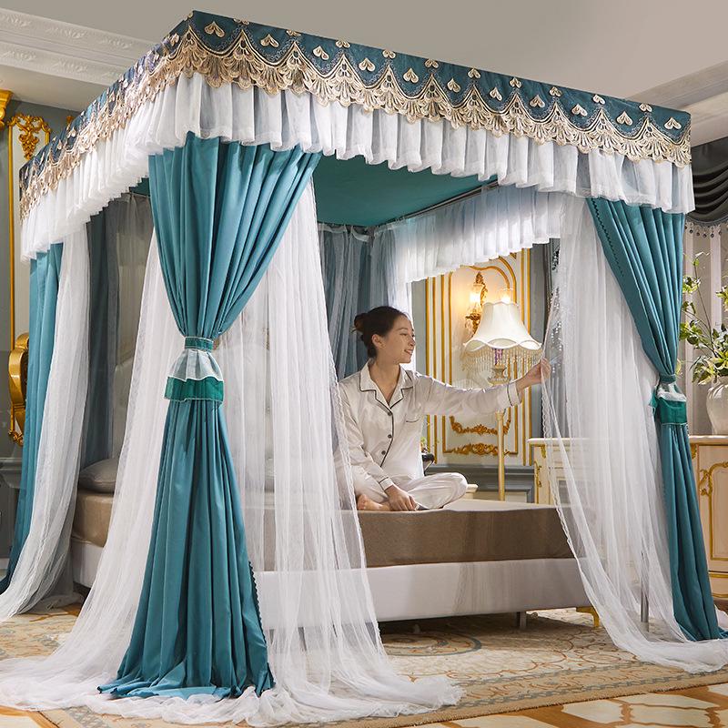 2024 Floor-Standing Double-Layer Palace Style Blackout Princess Mosquito Net with Three Doors