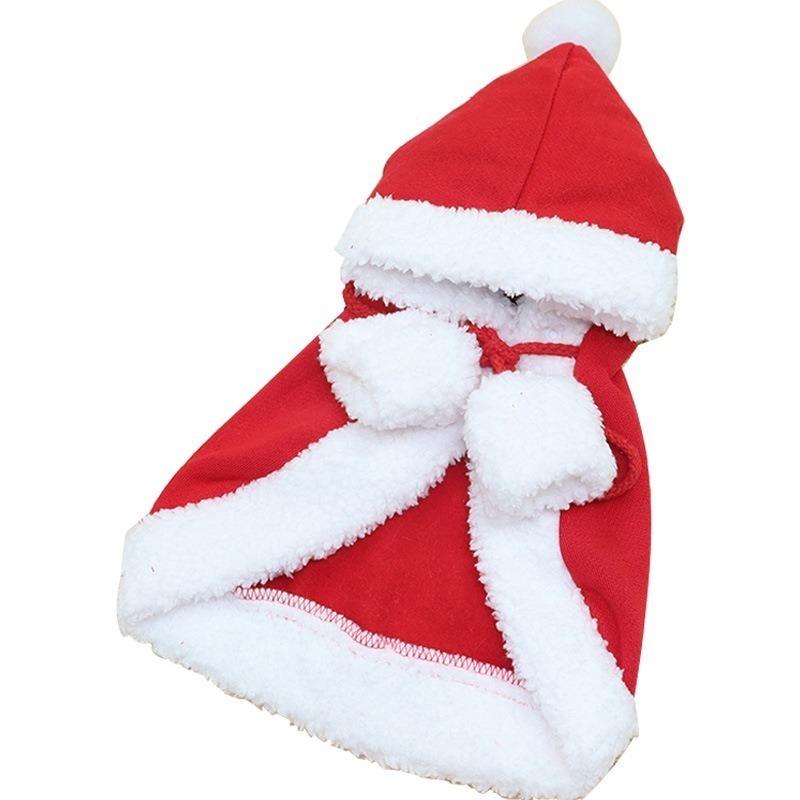 Cat Costume Santa Cosplay Funny Transformed Cat Dog Pet Christmas Cape Winter Dress Up Clothes Red Scarf Cloak Props Decor