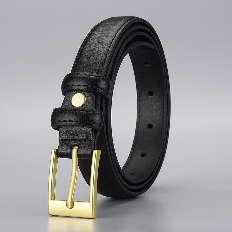 Womens Genuine Leather Belt With Gold-Tone Pin Buckle Cute Cartoon Chic Style Slim Waistband Casual Outfits 95 cm